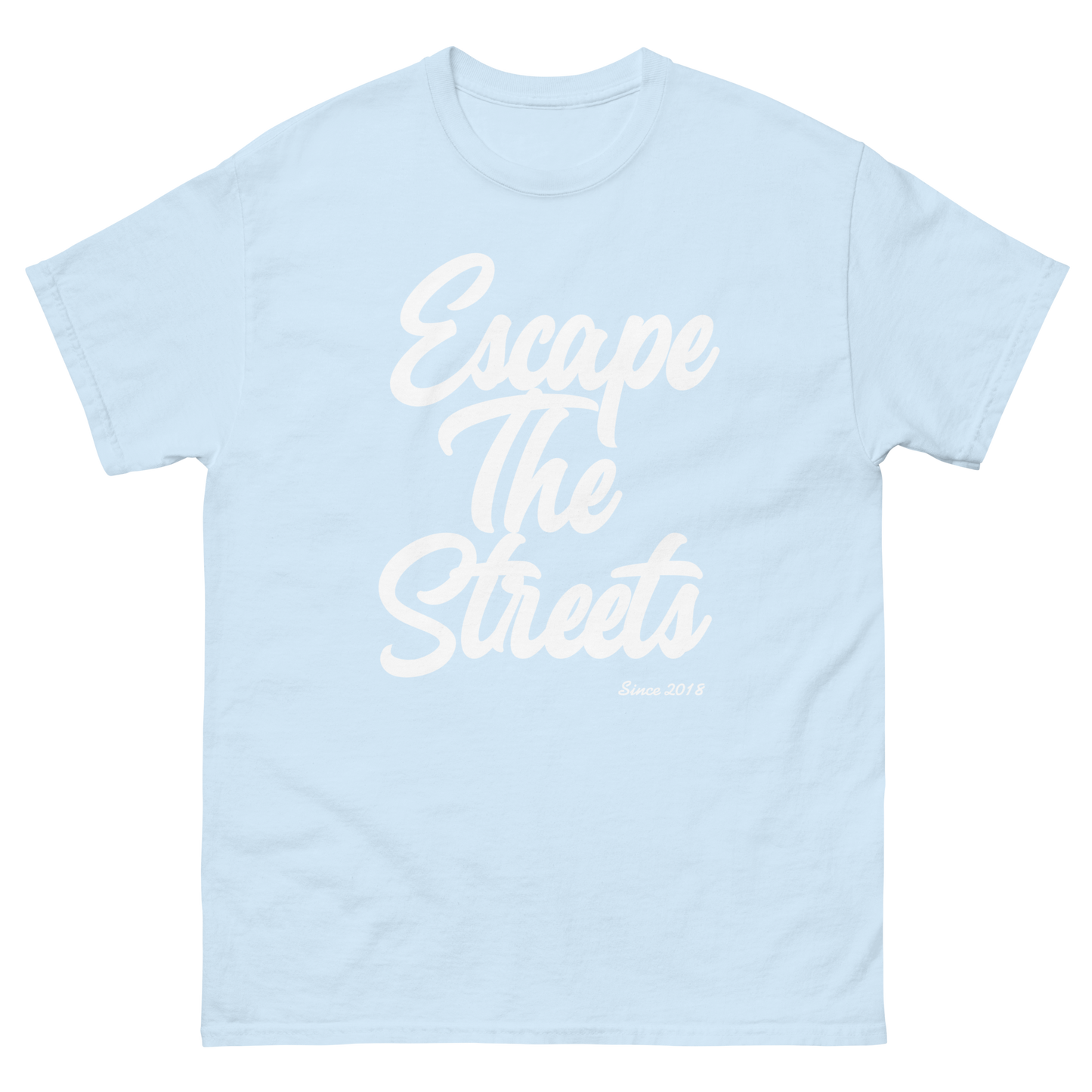 Light Blue & White EscapeTheStreets T-Shirt
