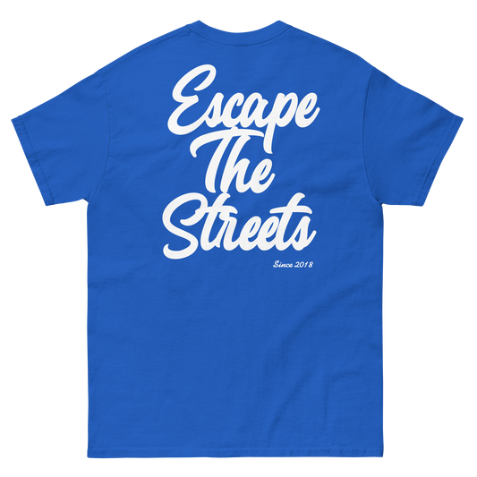 EscapeTheStreets blue skyline streetwear t-shirt