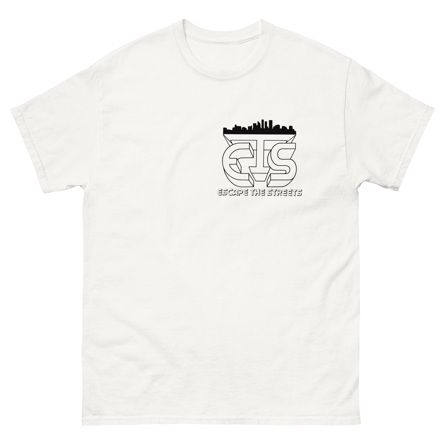 White Escapethestreets skyline tee
