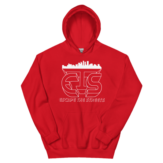 Red EscapeTheStreets Skyline Hoodie