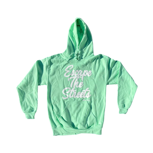 Mint green/white EscapeTheStreets Hoodie