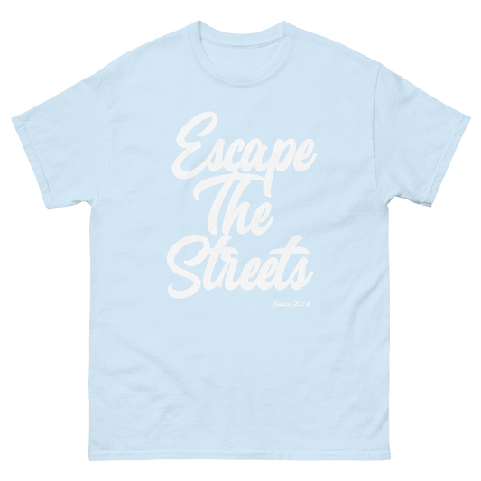 Light Blue & White EscapeTheStreets T-Shirt