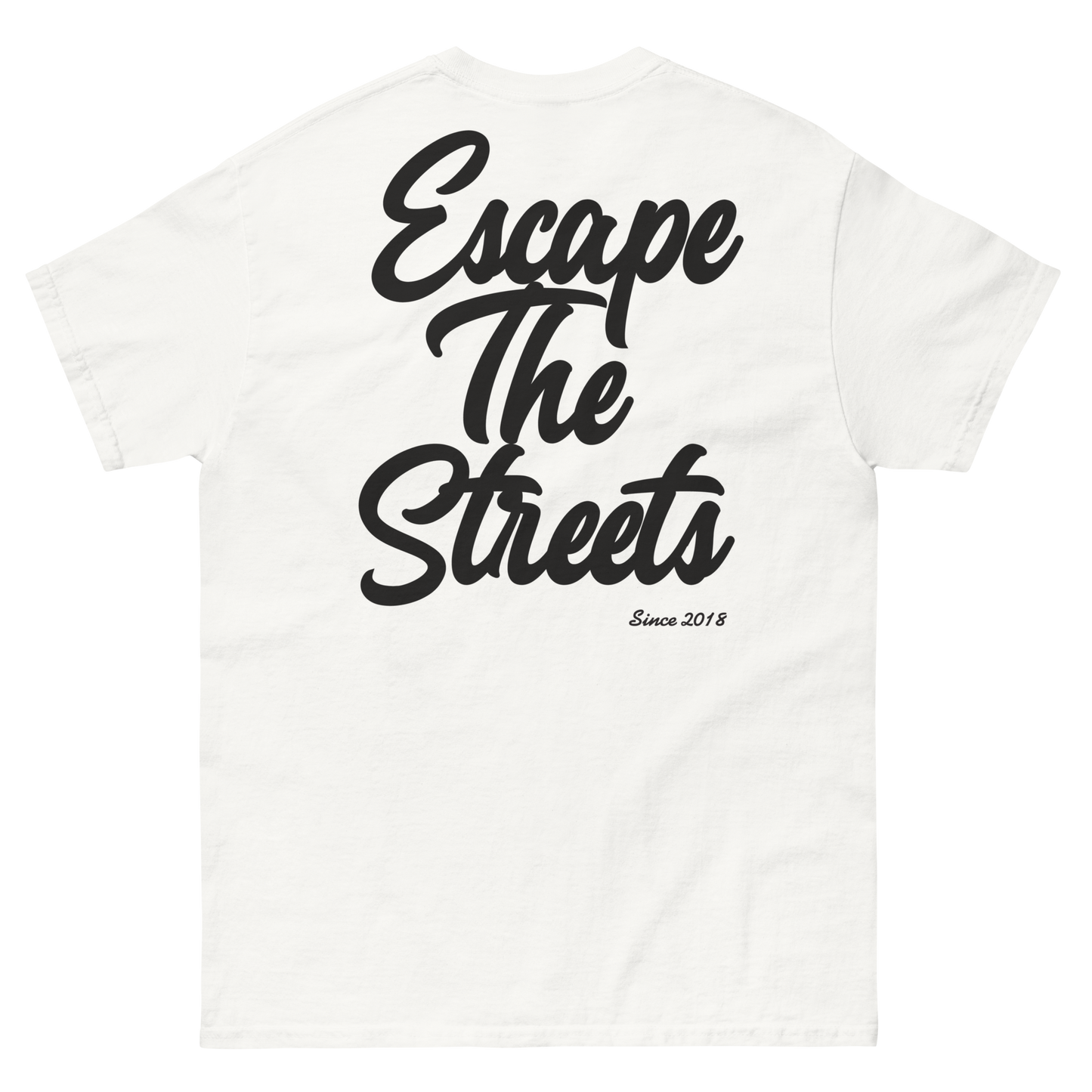 White Escapethestreets skyline tee