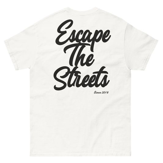 White Escapethestreets skyline tee